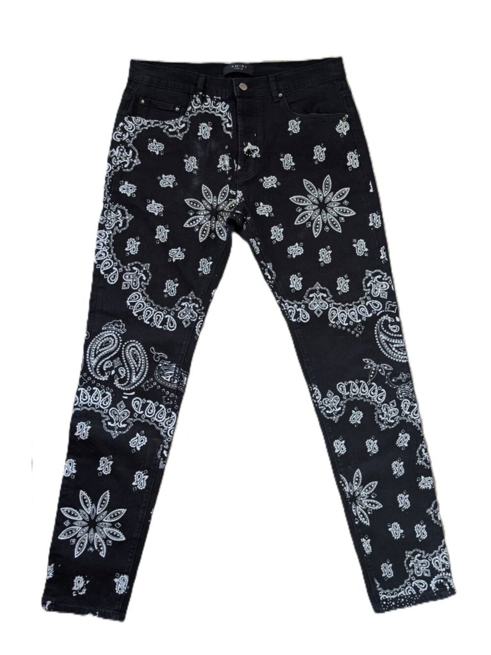 AMIRI Paisley Crystal Bandana Jeans | Size 34